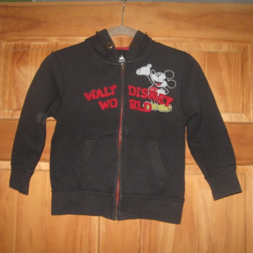 Disney Parks Black Walt Disney World Mickey Mouse Zip Up Hooded Sweatshirt